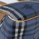 Burberrys Nova Check Shoulder Bag PVC Leather Blue Gold Auth 145629-12