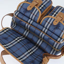 Burberrys Nova Check Shoulder Bag PVC Leather Blue Gold Auth 145629-15