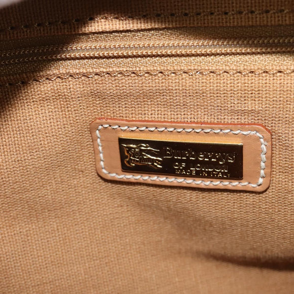 Burberrys Nova Check Shoulder Bag PVC Leather Blue Gold Auth 145629