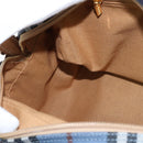 Burberrys Nova Check Shoulder Bag PVC Leather Blue Gold Auth 145629-19