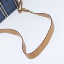 Burberrys Nova Check Shoulder Bag PVC Leather Blue Gold Auth 145629-7