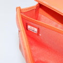 CHANEL Matelasse Long Wallet Lamb Skin Orange Gold CC Auth 145630-11