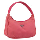 PRADA Hand Bag Nylon Pink Silver Auth 145650-1