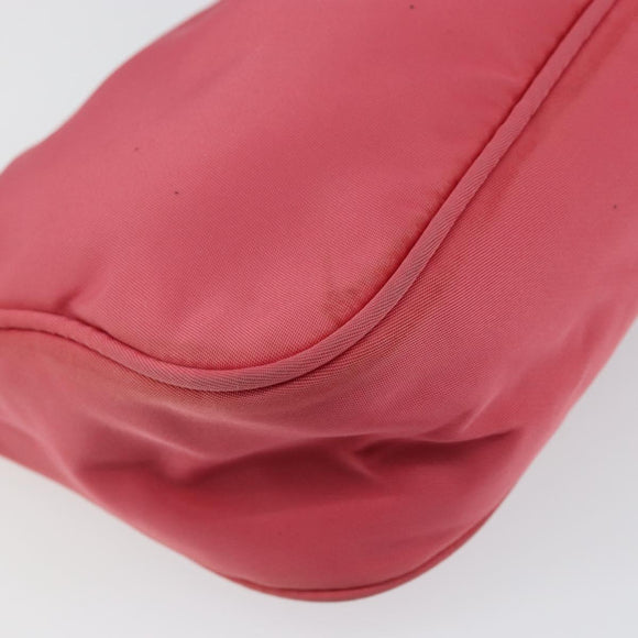 PRADA Hand Bag Nylon Pink Silver Auth 145650