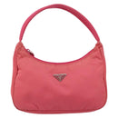 PRADA Hand Bag Nylon Pink Silver Auth 145650-2