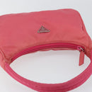 PRADA Hand Bag Nylon Pink Silver Auth 145650-6