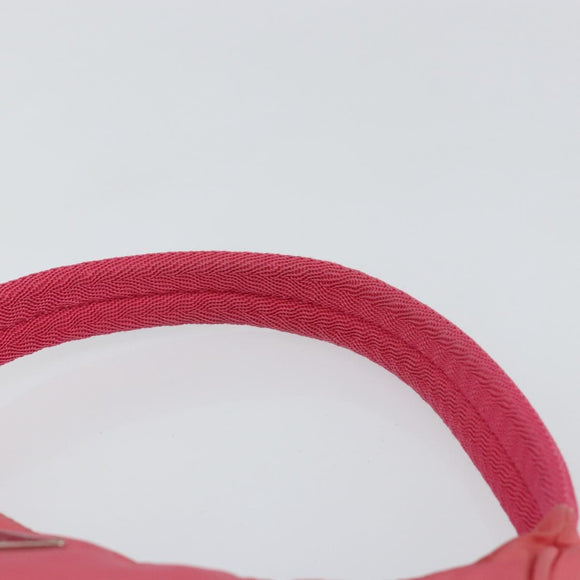 PRADA Hand Bag Nylon Pink Silver Auth 145650