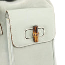 GUCCI Bamboo Backpack Suede Outlet Light Blue Gold 003 2058 9016 Auth 145652-22
