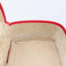 GUCCI Horsebit Vanity Bag Hand Bag Suede Red Gold 032 1705 0141 Auth 145653-18