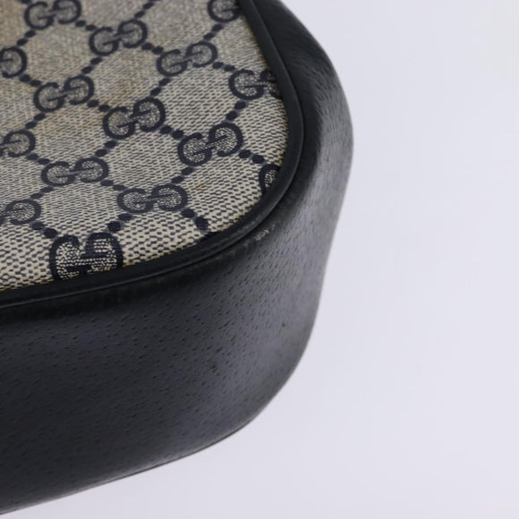 GUCCI GG Supreme Sherry Line Shoulder Bag PVC Navy Gold 72 02 024 Auth 145654