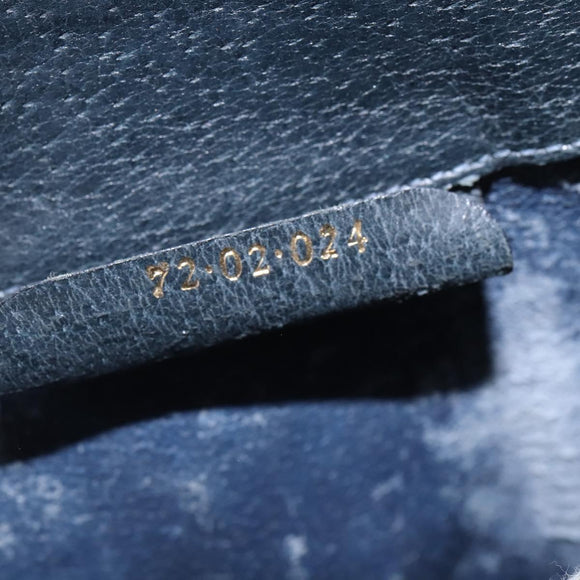 GUCCI GG Supreme Sherry Line Shoulder Bag PVC Navy Gold 72 02 024 Auth 145654