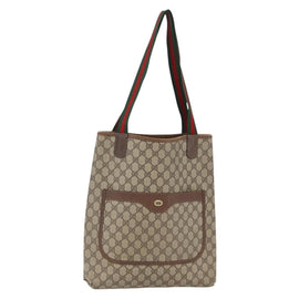 GUCCI GG Supreme Web Sherry Line Tote Bag PVC Beige Red 89 02 003 Auth 145657