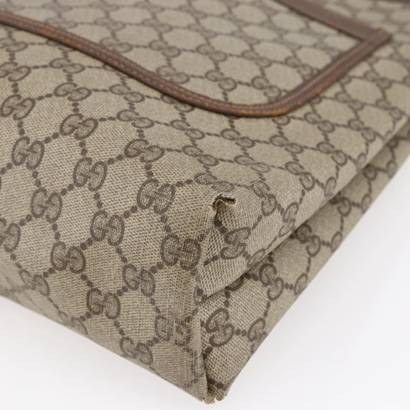 GUCCI GG Supreme Web Sherry Line Tote Bag PVC Beige Red 89 02 003 Auth 145657