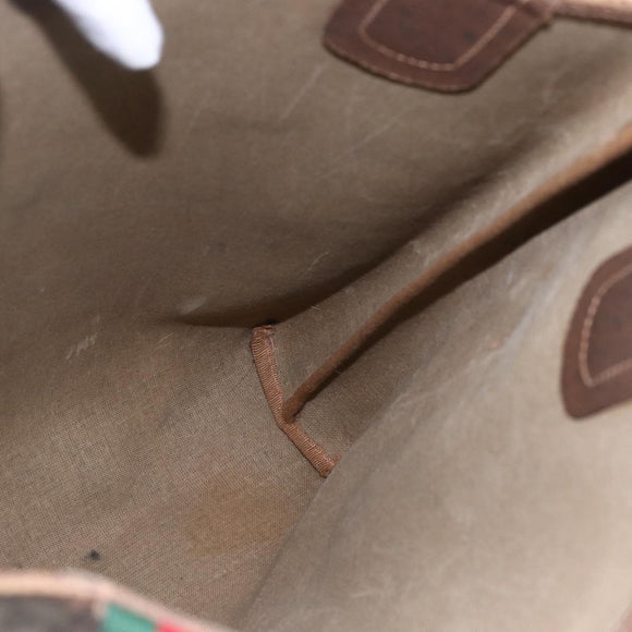 GUCCI GG Supreme Web Sherry Line Tote Bag PVC Beige Red 89 02 003 Auth 145657