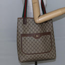 GUCCI GG Supreme Web Sherry Line Tote Bag PVC Beige Red 89 02 003 Auth 145657-21