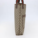 GUCCI GG Supreme Web Sherry Line Tote Bag PVC Beige Red 89 02 003 Auth 145657-3