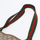 GUCCI GG Supreme Web Sherry Line Tote Bag PVC Beige Red 89 02 003 Auth 145657-8