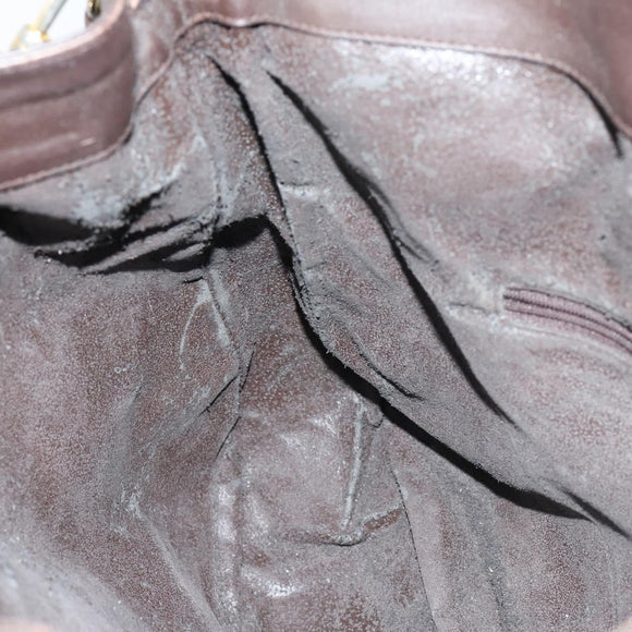 GUCCI Bamboo Shoulder Bag Leather 2way Brown Gold 001 1781 1577 0 Auth 145658