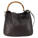 GUCCI Bamboo Shoulder Bag Leather 2way Brown Gold 001 1781 1577 0 Auth 145658-13