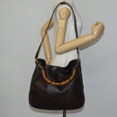GUCCI Bamboo Shoulder Bag Leather 2way Brown Gold 001 1781 1577 0 Auth 145658-22