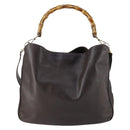 GUCCI Bamboo Shoulder Bag Leather 2way Brown Gold 001 1781 1577 0 Auth 145658-2