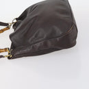 GUCCI Bamboo Shoulder Bag Leather 2way Brown Gold 001 1781 1577 0 Auth 145658-4