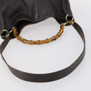 GUCCI Bamboo Shoulder Bag Leather 2way Brown Gold 001 1781 1577 0 Auth 145658-7
