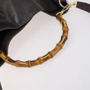 GUCCI Bamboo Shoulder Bag Leather 2way Brown Gold 001 1781 1577 0 Auth 145658-8