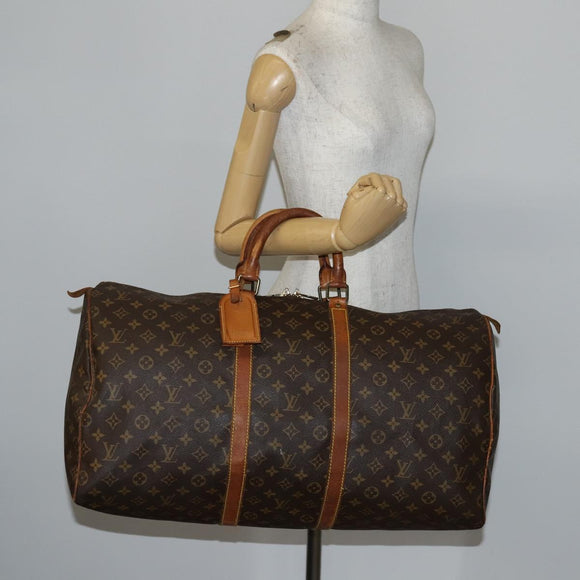 LOUIS VUITTON Monogram Keepall 55 Boston Bag M41424 LV Auth 145680