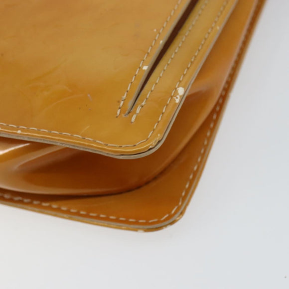 LOUIS VUITTON Monogram Vernis Motto Accessory Pouch Beige M91136 LV Auth 145682