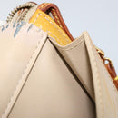 LOUIS VUITTON Monogram Vernis Motto Accessory Pouch Beige M91136 LV Auth 145682-23