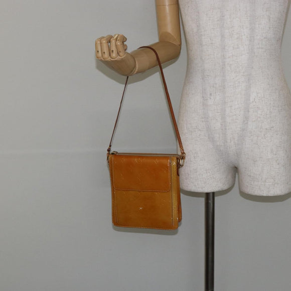 LOUIS VUITTON Monogram Vernis Motto Accessory Pouch Beige M91136 LV Auth 145682