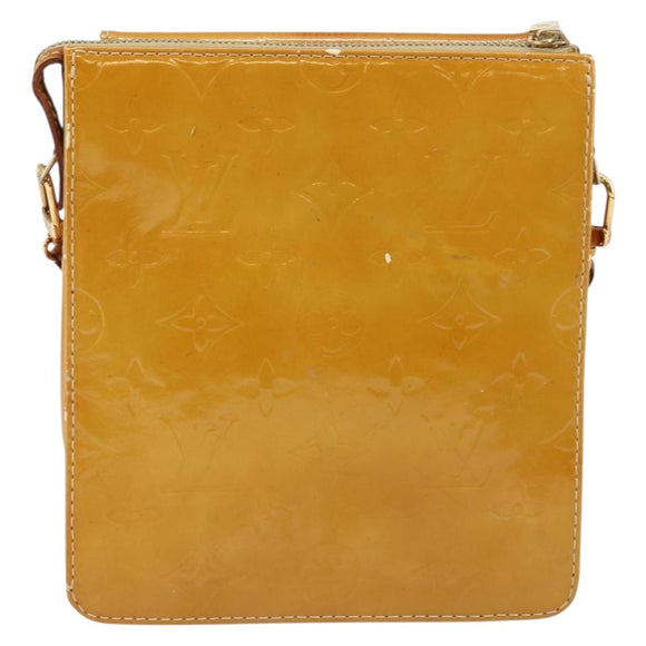 LOUIS VUITTON Monogram Vernis Motto Accessory Pouch Beige M91136 LV Auth 145682