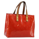 LOUIS VUITTON Monogram Vernis Reade PM Hand Bag Red Rouge M91088 LV Auth 145683-1
