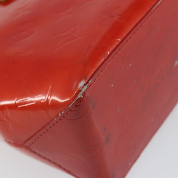 LOUIS VUITTON Monogram Vernis Reade PM Hand Bag Red Rouge M91088 LV Auth 145683