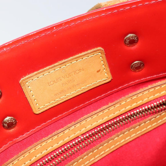 LOUIS VUITTON Monogram Vernis Reade PM Hand Bag Red Rouge M91088 LV Auth 145683