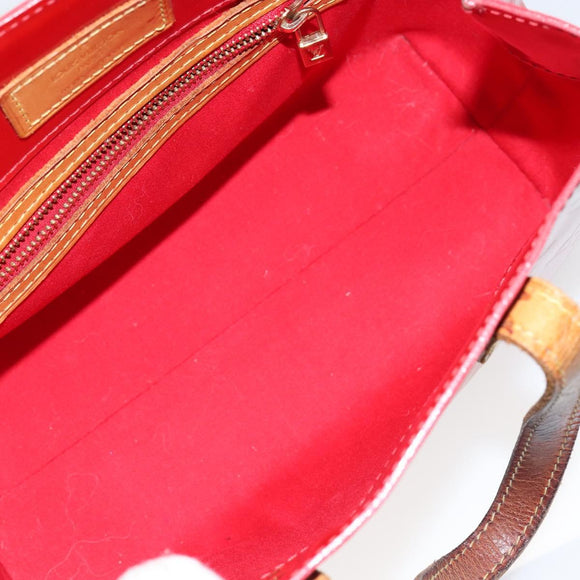 LOUIS VUITTON Monogram Vernis Reade PM Hand Bag Red Rouge M91088 LV Auth 145683