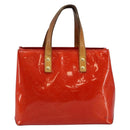 LOUIS VUITTON Monogram Vernis Reade PM Hand Bag Red Rouge M91088 LV Auth 145683-13