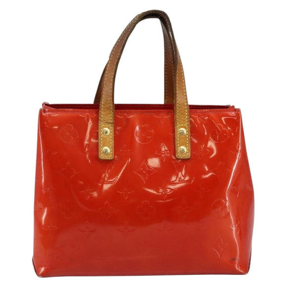 LOUIS VUITTON Monogram Vernis Reade PM Hand Bag Red Rouge M91088 LV Auth 145683
