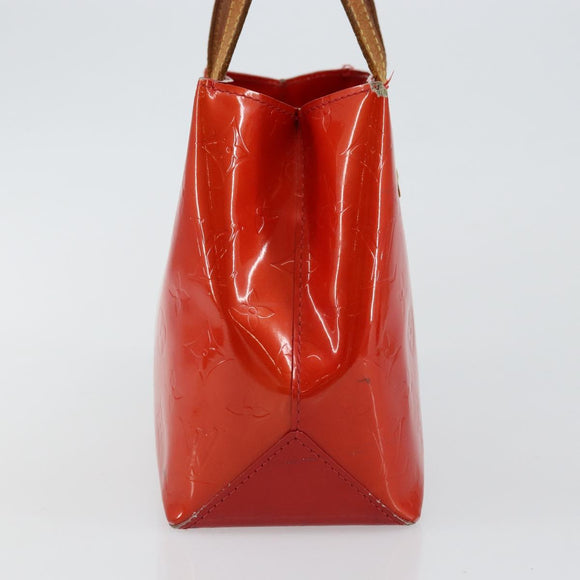 LOUIS VUITTON Monogram Vernis Reade PM Hand Bag Red Rouge M91088 LV Auth 145683