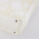 CHANEL Paris Biarritz MM Tote Bag Coated Canvas White Silver CC Auth 145693-8