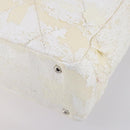 CHANEL Paris Biarritz MM Tote Bag Coated Canvas White Silver CC Auth 145693-16