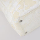 CHANEL Paris Biarritz MM Tote Bag Coated Canvas White Silver CC Auth 145693-17