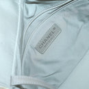 CHANEL Paris Biarritz MM Tote Bag Coated Canvas White Silver CC Auth 145693-20