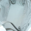 CHANEL Paris Biarritz MM Tote Bag Coated Canvas White Silver CC Auth 145693-10