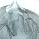 CHANEL Paris Biarritz MM Tote Bag Coated Canvas White Silver CC Auth 145693-21