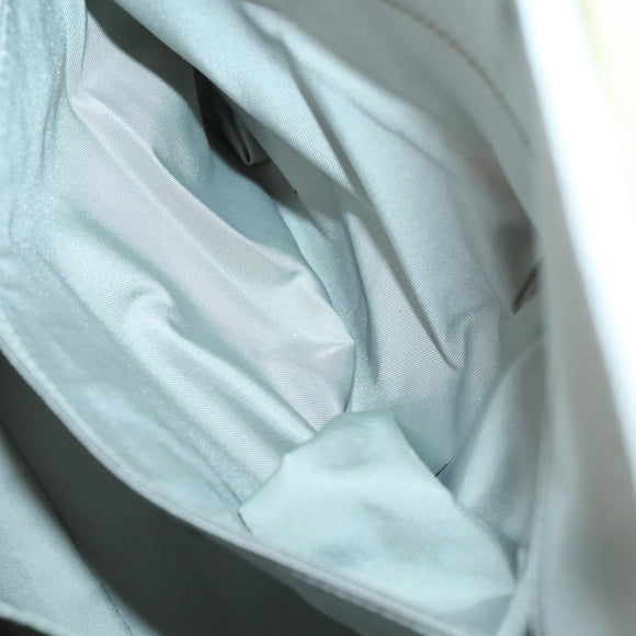 CHANEL Paris Biarritz MM Tote Bag Coated Canvas White Silver CC Auth 145693