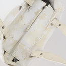 CHANEL Paris Biarritz MM Tote Bag Coated Canvas White Silver CC Auth 145693-6