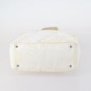 CHANEL Paris Biarritz MM Tote Bag Coated Canvas White Silver CC Auth 145693-5