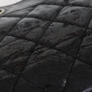 CHANEL Paris Biarritz GM Tote Bag Coated Canvas Black Silver CC Auth 145694-8